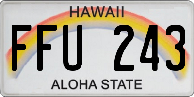 HI license plate FFU243