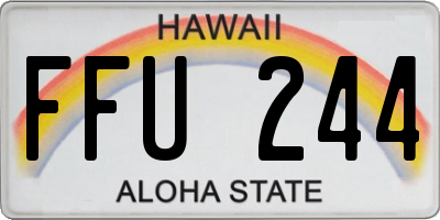 HI license plate FFU244