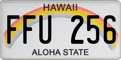 HI license plate FFU256