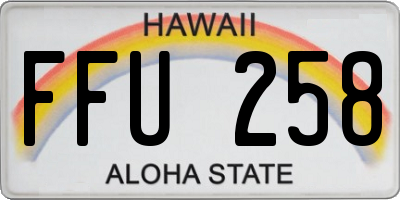 HI license plate FFU258