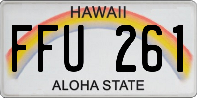 HI license plate FFU261
