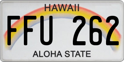 HI license plate FFU262