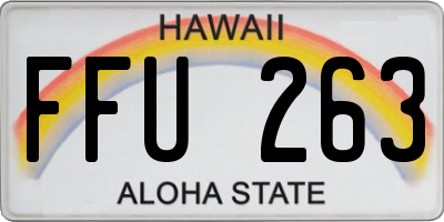 HI license plate FFU263