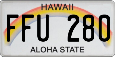 HI license plate FFU280