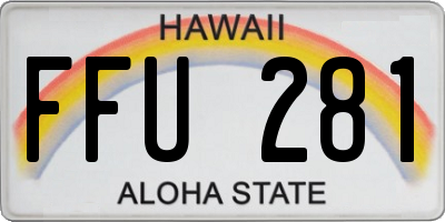 HI license plate FFU281