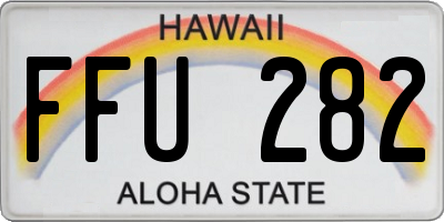 HI license plate FFU282
