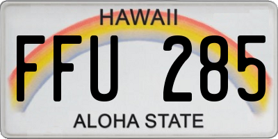 HI license plate FFU285