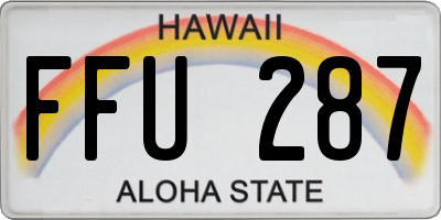 HI license plate FFU287