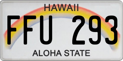 HI license plate FFU293