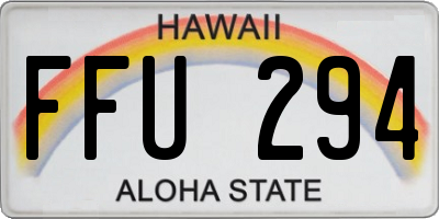 HI license plate FFU294