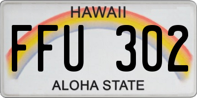 HI license plate FFU302