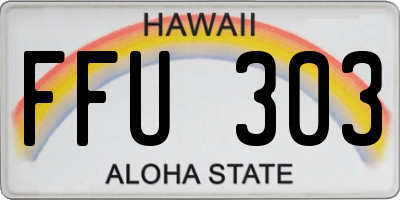 HI license plate FFU303