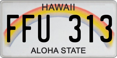 HI license plate FFU313