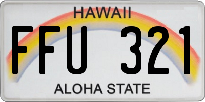 HI license plate FFU321