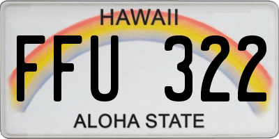 HI license plate FFU322
