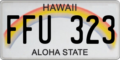HI license plate FFU323