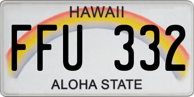 HI license plate FFU332