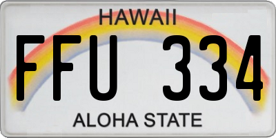 HI license plate FFU334