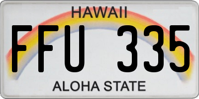 HI license plate FFU335