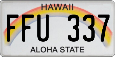 HI license plate FFU337