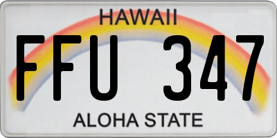 HI license plate FFU347
