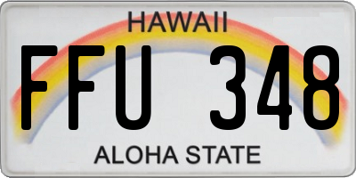 HI license plate FFU348