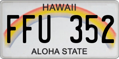 HI license plate FFU352