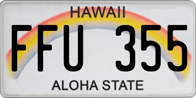 HI license plate FFU355