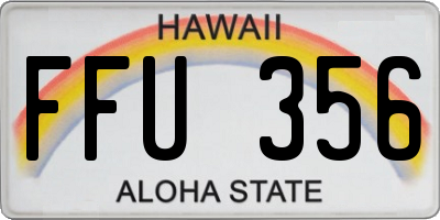 HI license plate FFU356