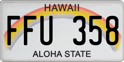 HI license plate FFU358