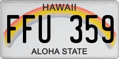 HI license plate FFU359