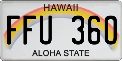 HI license plate FFU360