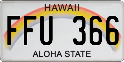 HI license plate FFU366