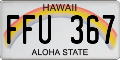HI license plate FFU367