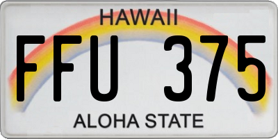 HI license plate FFU375