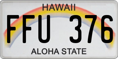 HI license plate FFU376