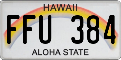 HI license plate FFU384