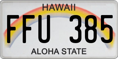 HI license plate FFU385