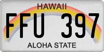 HI license plate FFU397