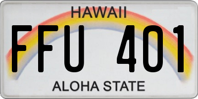 HI license plate FFU401