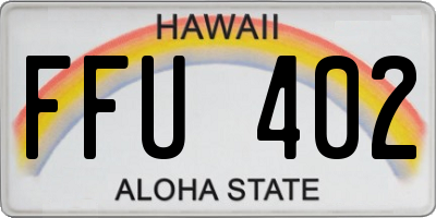 HI license plate FFU402