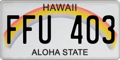 HI license plate FFU403