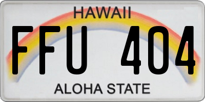 HI license plate FFU404