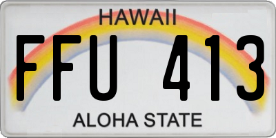 HI license plate FFU413