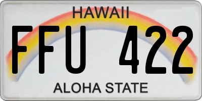 HI license plate FFU422