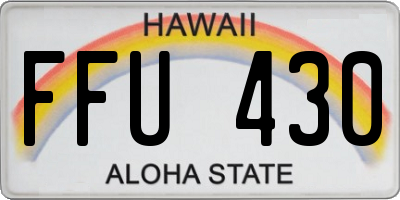 HI license plate FFU430