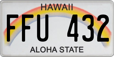HI license plate FFU432