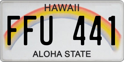 HI license plate FFU441