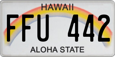 HI license plate FFU442