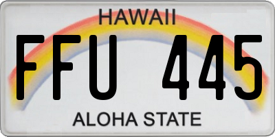 HI license plate FFU445